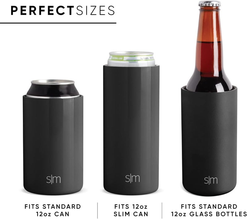 Simple Modern Standard Can Cooler for Beer, Soda, Sparkling Water | Vacuum Insulated Stainless Steel Drink Sleeve Holder Gift for 12oz Regular | Ranger Collection | Midnight Black - Image 2